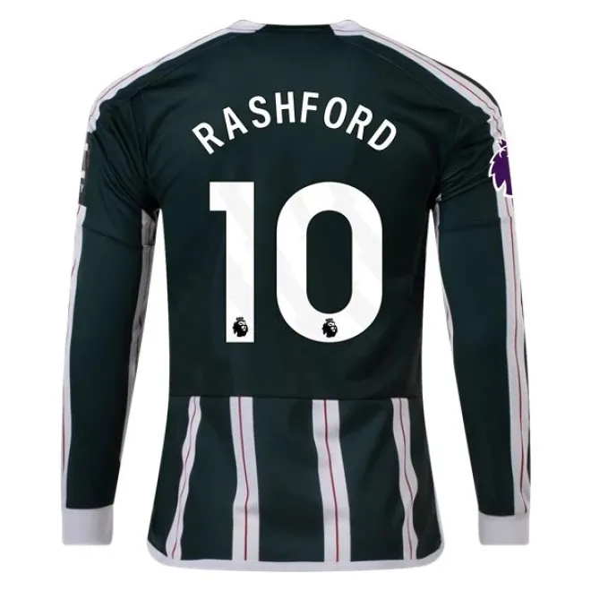 Premier League Rashford Manchester United Long Sleeve Away Jersey 23/24