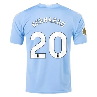 Premier League Men's Replica Bernardo Manchester City Home Jersey 23/24 - CWC 01