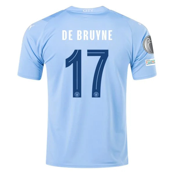 Premier League Men's Replica De Bruyne Manchester City Home Jersey 23/24 - UCL