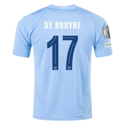 Premier League Men's Replica De Bruyne Manchester City Home Jersey 23/24 - UCL 01