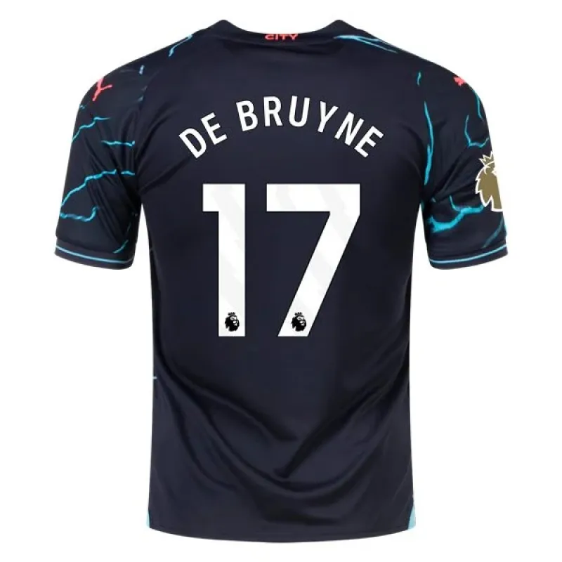 Premier League Men's Replica De Bruyne Manchester City Third Jersey 23/24 - CWC