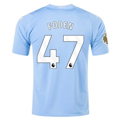 Premier League Men's Replica Foden Manchester City Home Jersey 23/24 - CWC 01