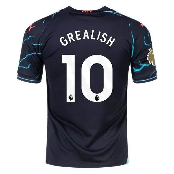 Premier League Men's Replica Grealish Manchester City Third Jersey 23/24 - CWC