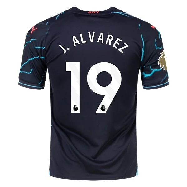 Premier League Men's Replica J. Alvarez Manchester City Third Jersey 23/24 - CWC