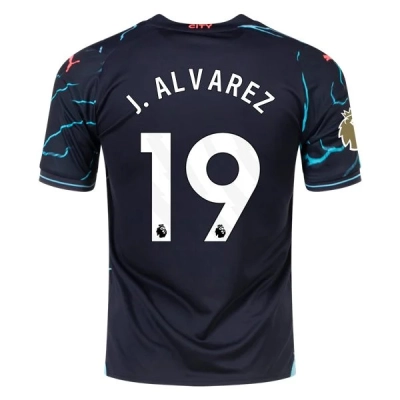 Premier League Men's Replica J. Alvarez Manchester City Third Jersey 23/24 - CWC 01