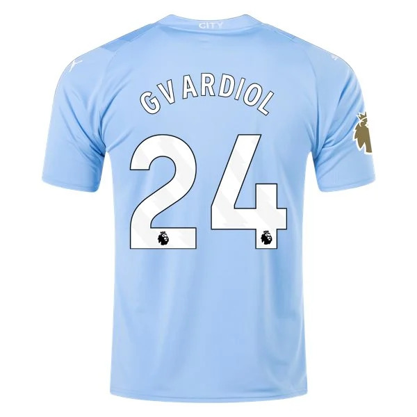 Premier League Men's Replica Gvardiol Manchester City Home Jersey 23/24 - CWC