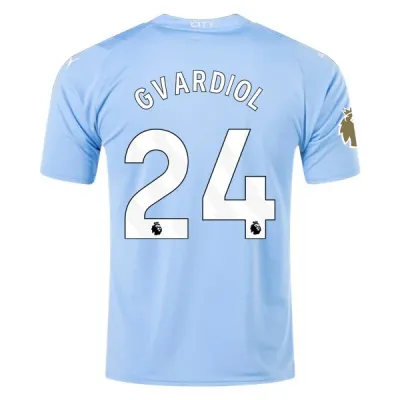 Premier League Men's Replica Gvardiol Manchester City Home Jersey 23/24 - CWC 01