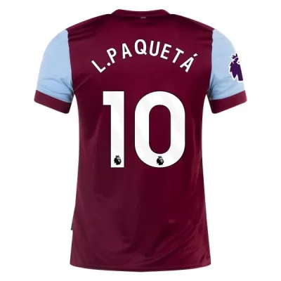 Premier League Men's Replica L. Paqueta West Ham Home Jersey 23/24 01