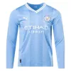 Premier League Men's Replica Manchester City Long Sleeve Home Jersey 23/24