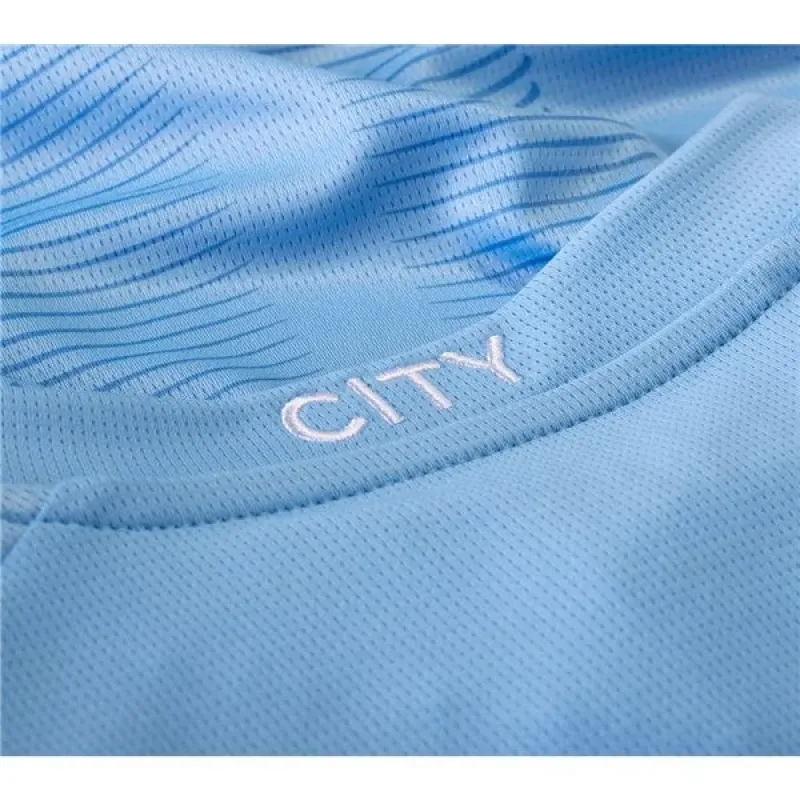 Premier League Men's Replica Manchester City Long Sleeve Home Jersey 23/24