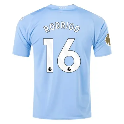 Premier League Men's Replica Rodrigo Manchester City Home Jersey 23/24 - CWC 01
