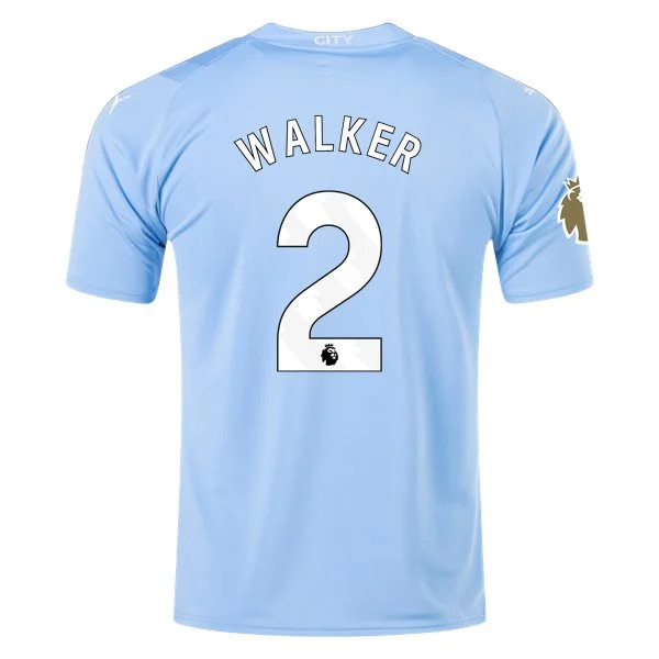 Premier League Men's Replica Walker Manchester City Home Jersey 23/24 - CWC
