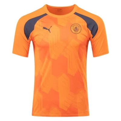 Premier League Manchester City Pre Match Training Jersey 23/24 Orange 01