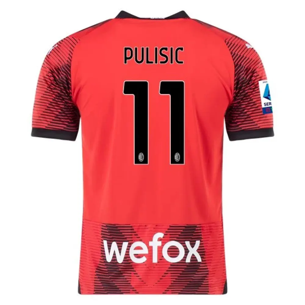 Serie A Men’s Replica Pulisic AC Milan Home Jersey 23/24