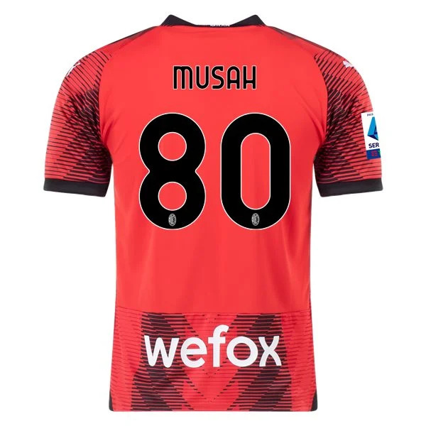Serie A Men’s Replica Musah AC Milan Home Jersey 23/24