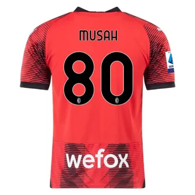 Serie A Men’s Replica Musah AC Milan Home Jersey 23/24 01