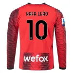 Serie A Men’s Replica Rafa Leao AC Milan Long Sleeve Home Jersey 23/24