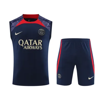 Ligue 1 23/24 Paris FC Soccer Vest Training Suit Dark Blue 01
