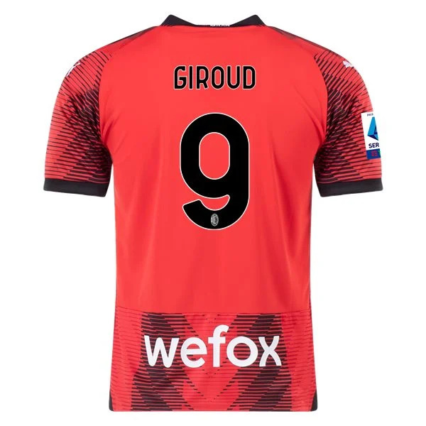 Serie A Men’s Replica Giroud AC Milan Home Jersey 23/24