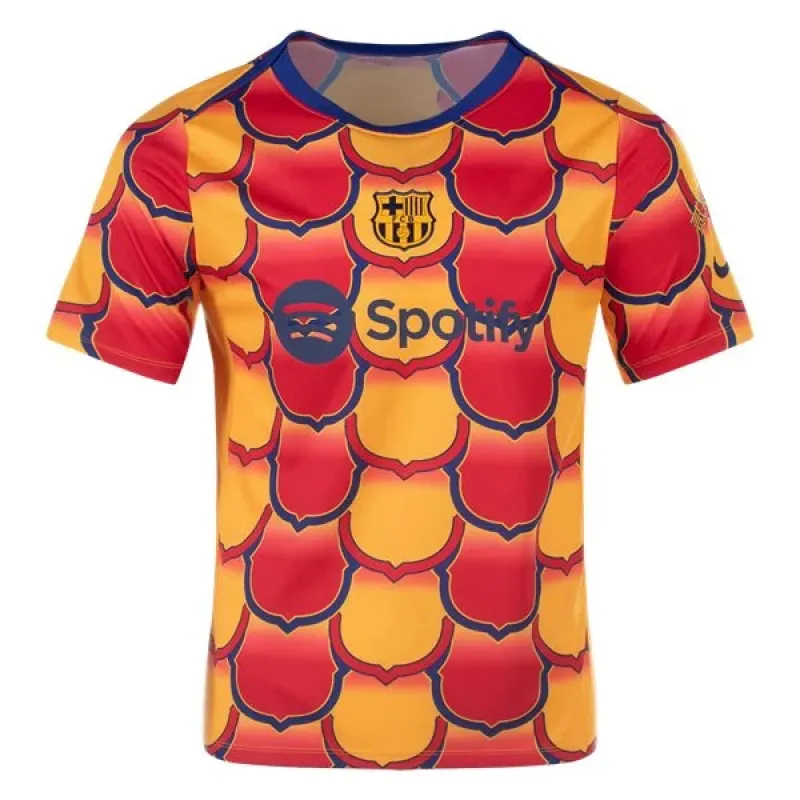 La Liga Barcelona Pre Match Training Jersey 23/24 GoldRed