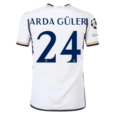 La Liga Men's Arda Guler Real Madrid Home Jersey 23/24 01