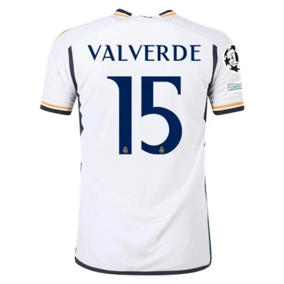 La Liga Men's Valverde Real Madrid Home Jersey 23/24 01