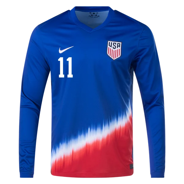 Brenden Aaronson USMNT 24/25 Long Sleeve Away Jersey