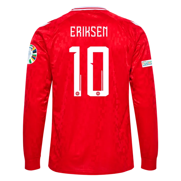 Christian Eriksen Denmark 24/25 Long Sleeve Home Jersey