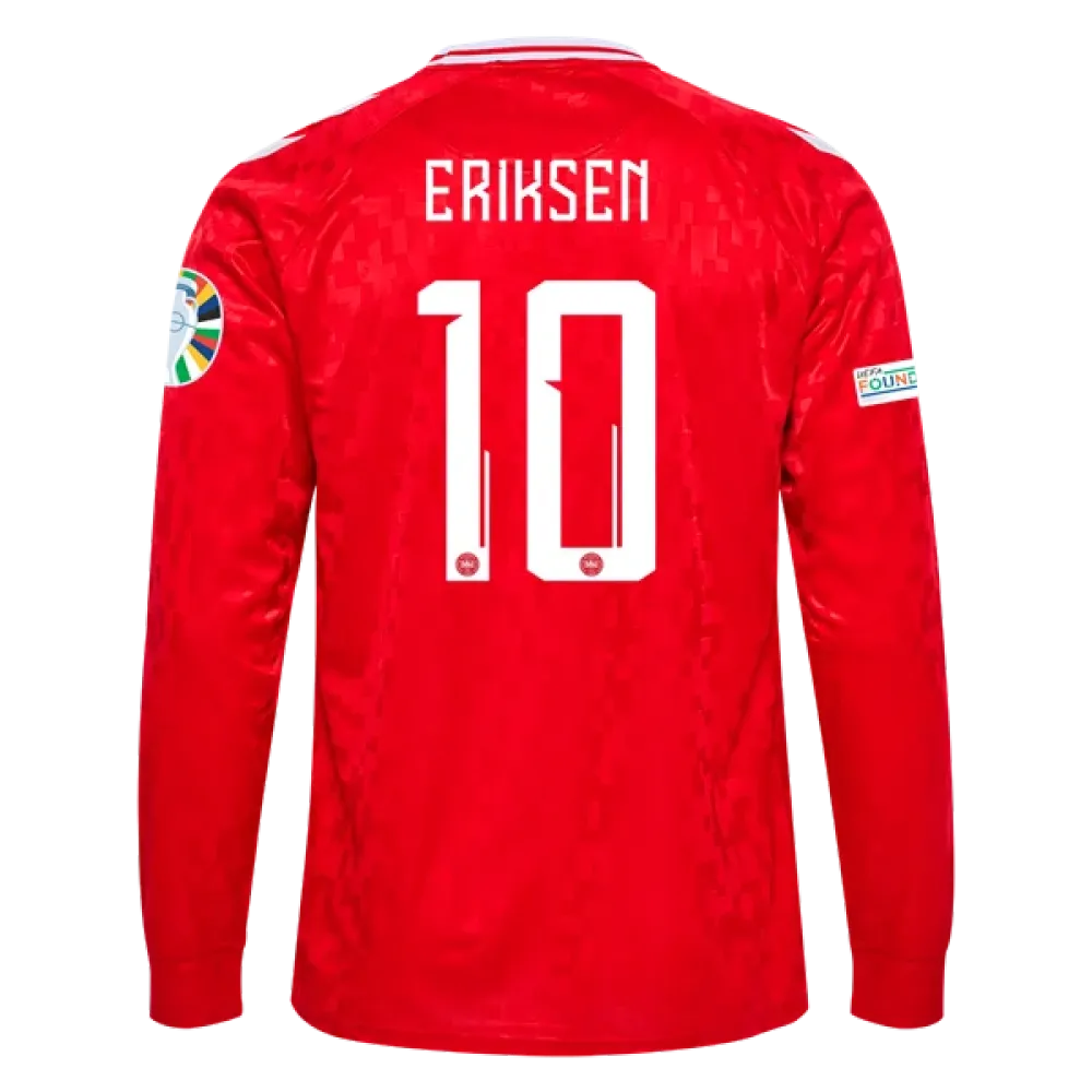 Christian Eriksen Denmark 24/25 Long Sleeve Home Jersey