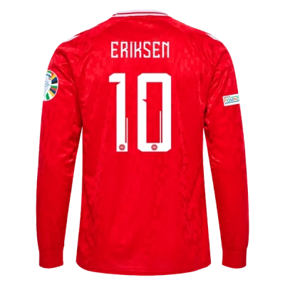 Christian Eriksen Denmark 24/25 Long Sleeve Home Jersey 01