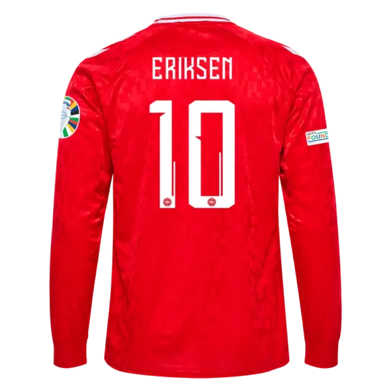 Christian Eriksen Denmark 24/25 Long Sleeve Home Jersey