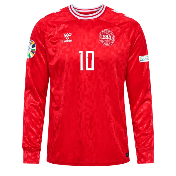 Christian Eriksen Denmark 24/25 Long Sleeve Home Jersey