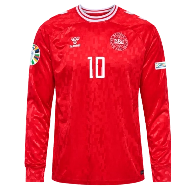 Christian Eriksen Denmark 24/25 Long Sleeve Home Jersey 02