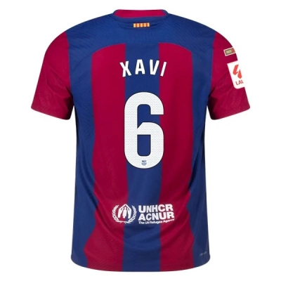 La Liga Men's Xavi Barcelona Home Jersey 23/24 01