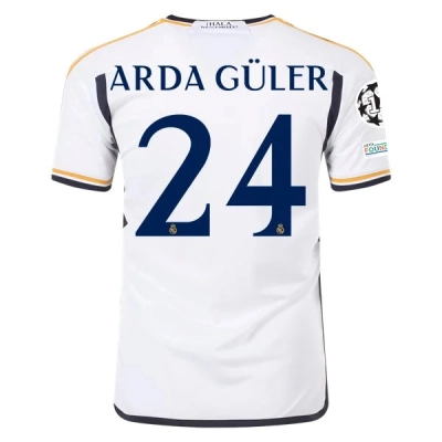La Liga Men's Replica Arda Guler Real Madrid Home Jersey 23/24 01