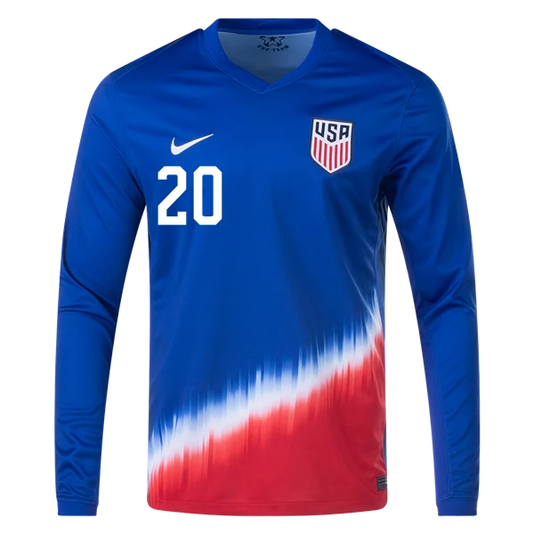 Folarin Balogun USMNT 24/25 Long Sleeve Away Jersey