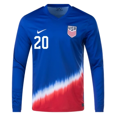 Folarin Balogun USMNT 24/25 Long Sleeve Away Jersey 02
