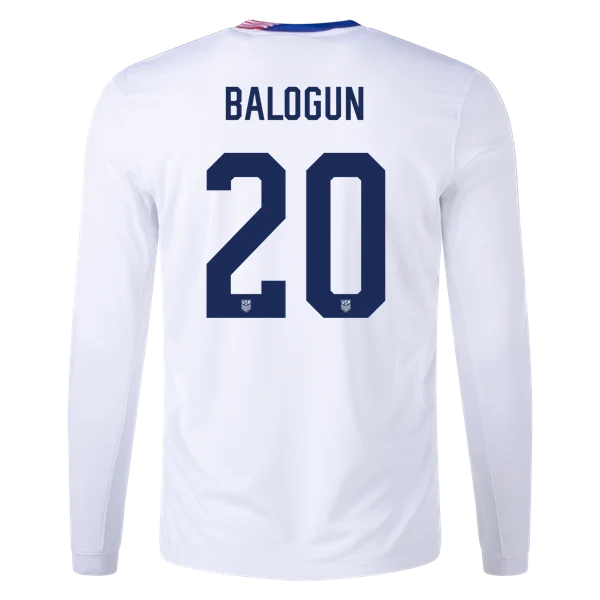 Folarin Balogun USMNT 24/25 Long Sleeve Home Jersey