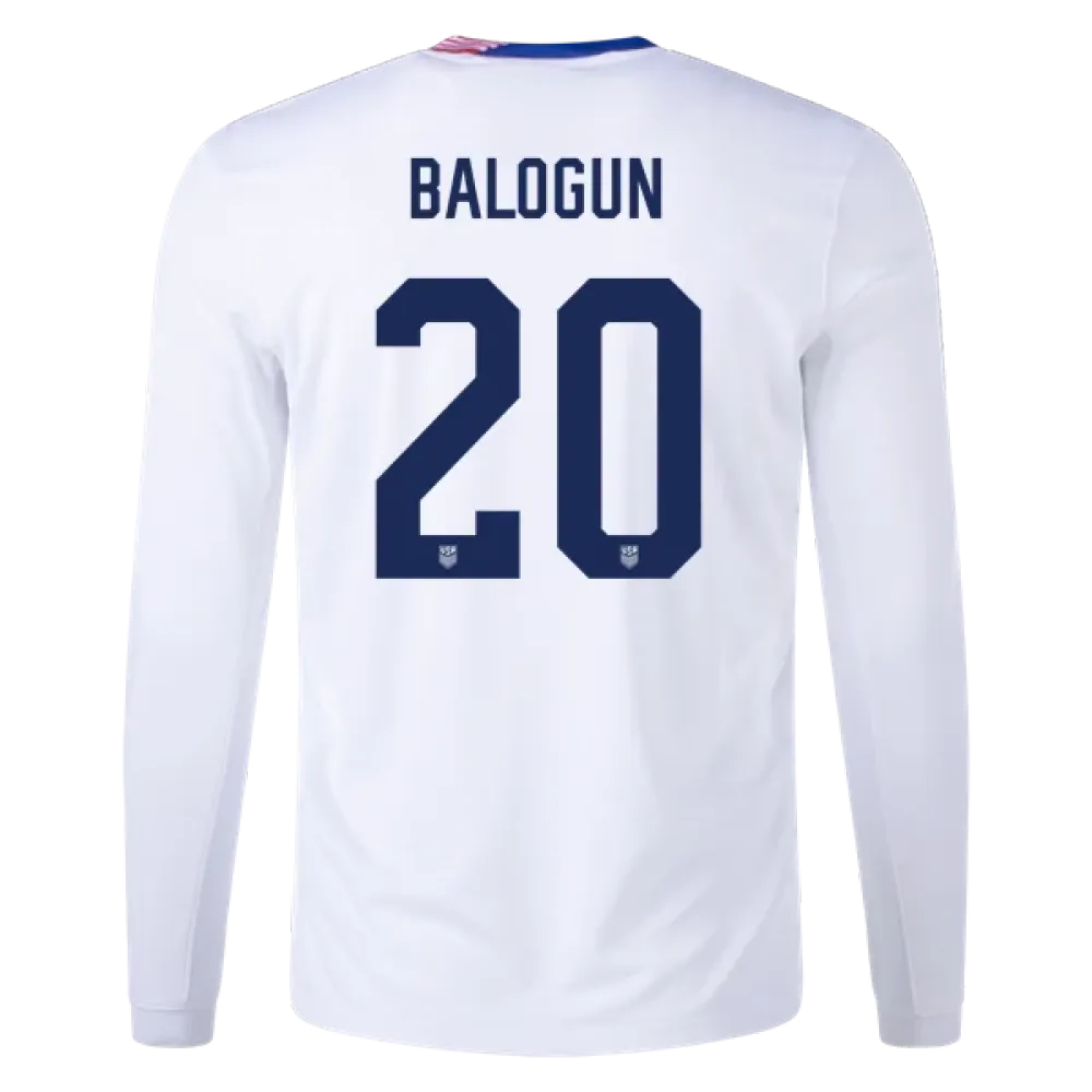 Folarin Balogun USMNT 24/25 Long Sleeve Home Jersey