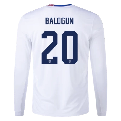 Folarin Balogun USMNT 24/25 Long Sleeve Home Jersey 01