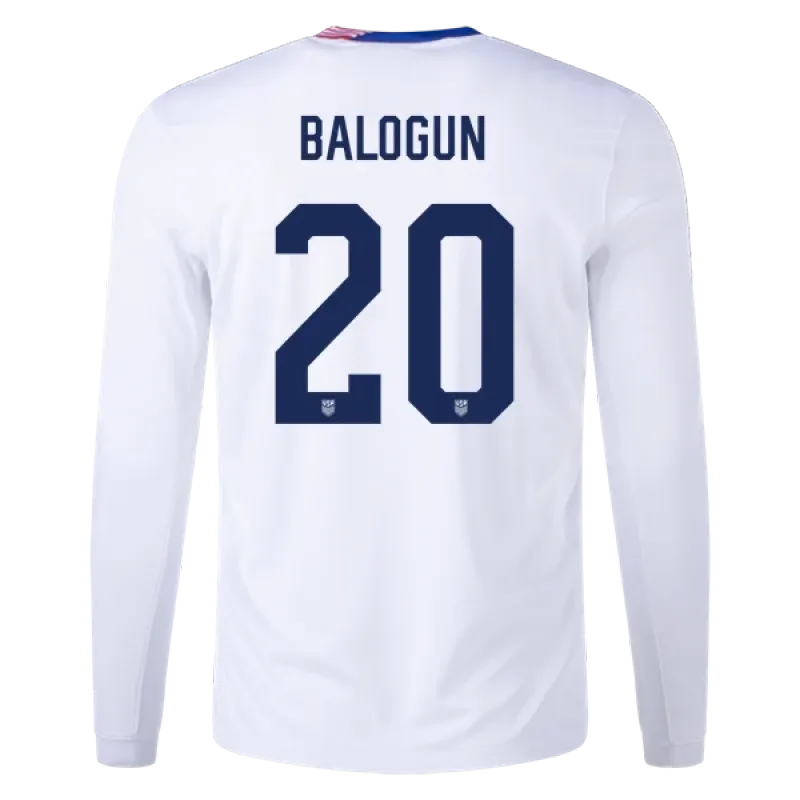 Folarin Balogun USMNT 24/25 Long Sleeve Home Jersey