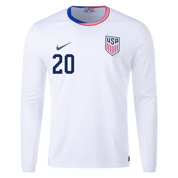 Folarin Balogun USMNT 24/25 Long Sleeve Home Jersey