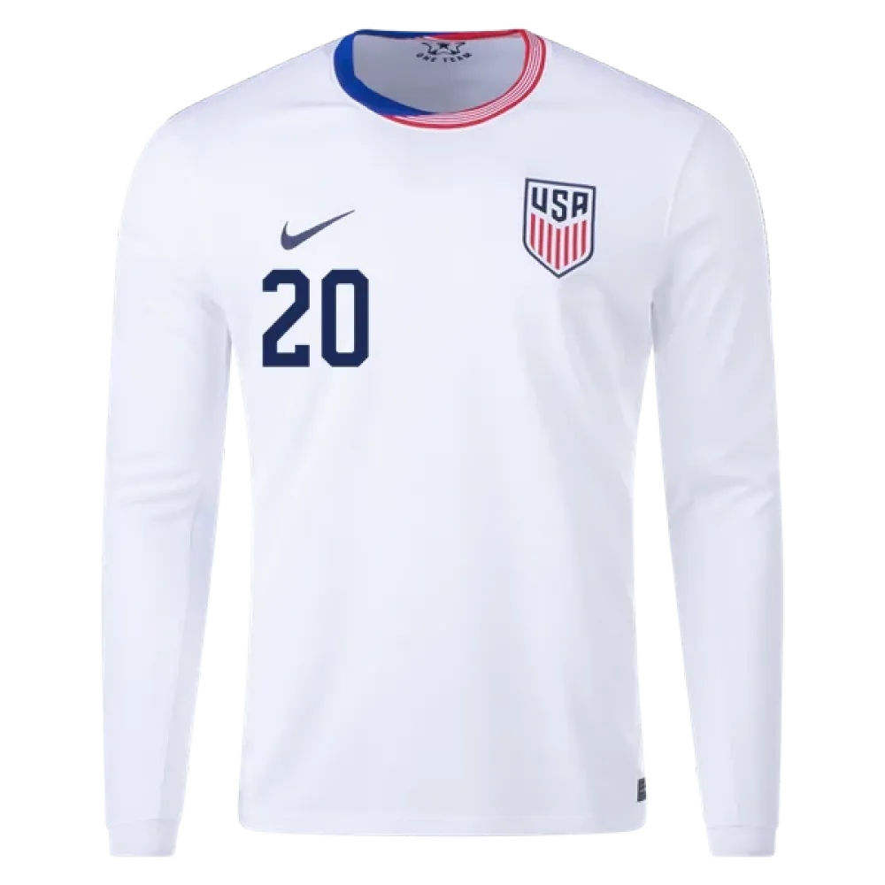 Folarin Balogun USMNT 24/25 Long Sleeve Home Jersey