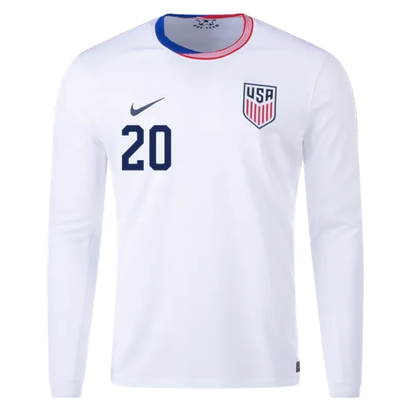 Folarin Balogun USMNT 24/25 Long Sleeve Home Jersey