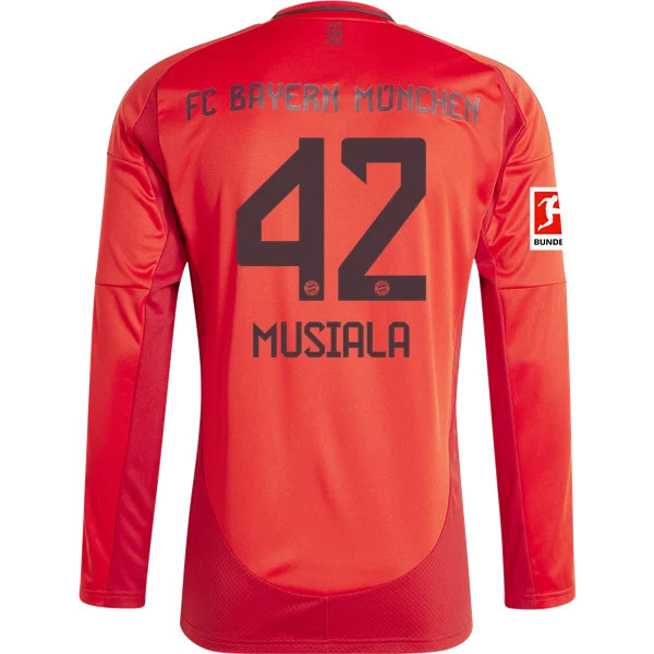 Jamal Musiala Bayern Munich 24/25 Player Long Sleeve Home Jersey