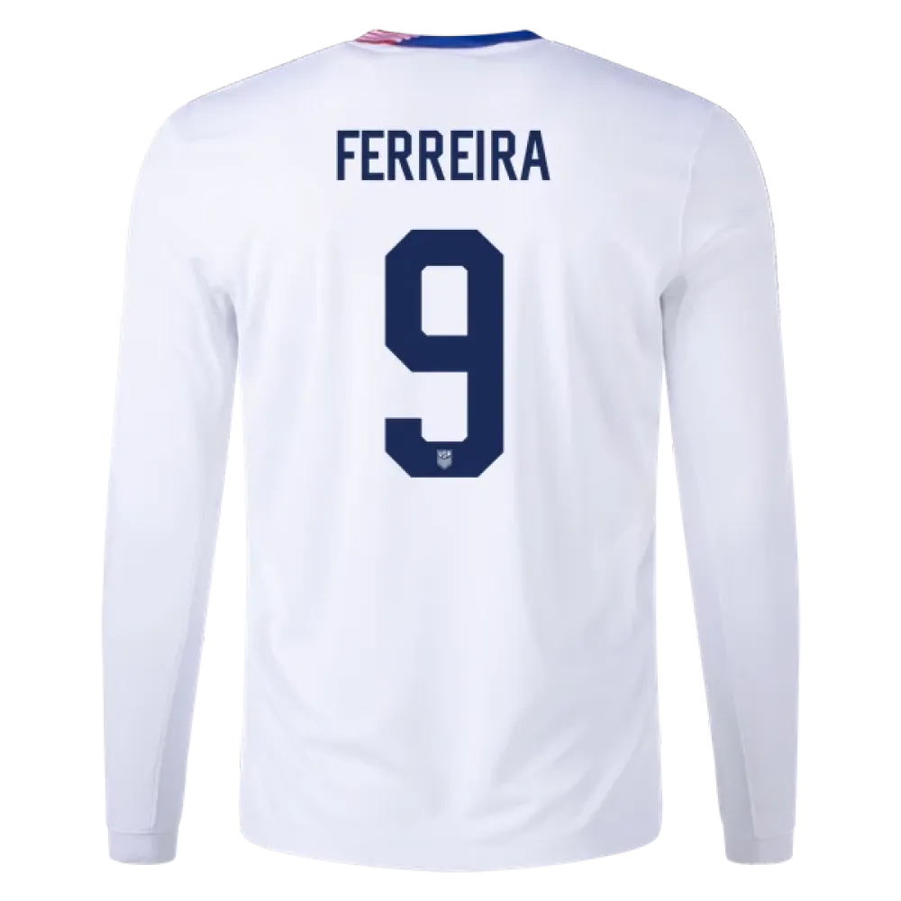 Jesus Ferreira USMNT 24/25 Long Sleeve Home Jersey