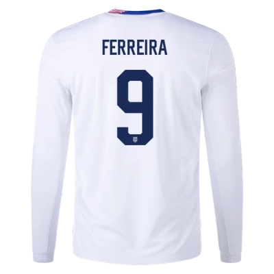 Jesus Ferreira USMNT 24/25 Long Sleeve Home Jersey 01
