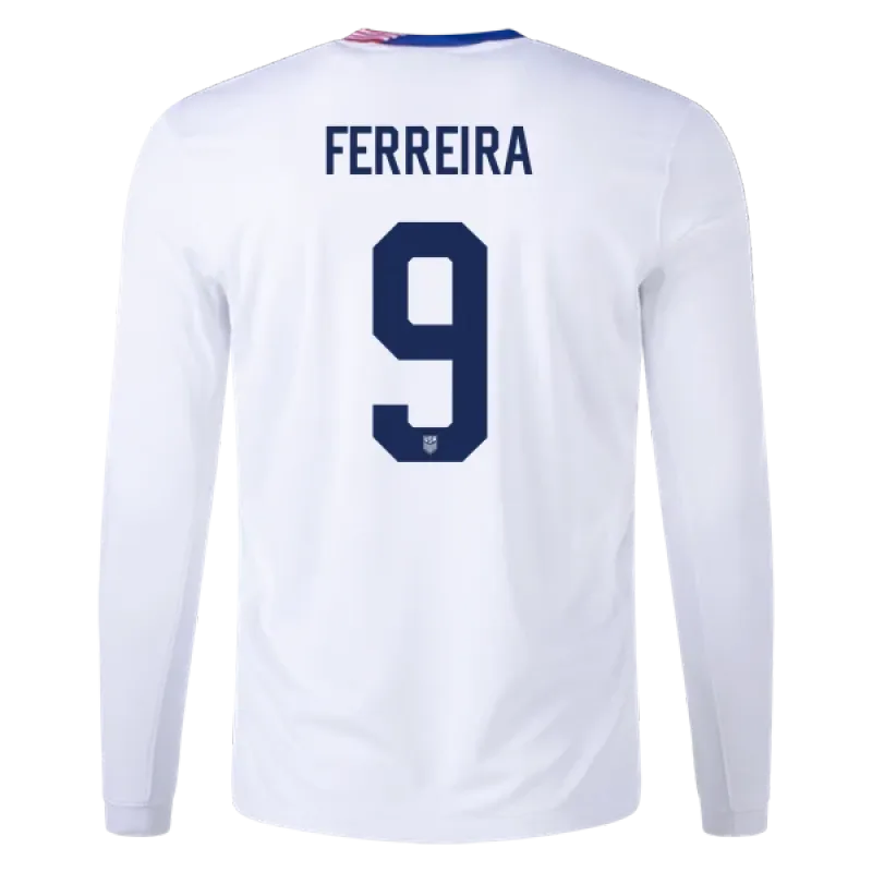 Jesus Ferreira USMNT 24/25 Long Sleeve Home Jersey