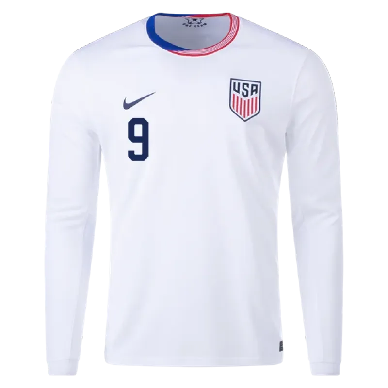 Jesus Ferreira USMNT 24/25 Long Sleeve Home Jersey
