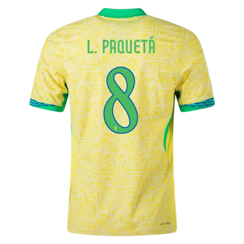 Lucas Paquetá Brazil 24/25 Home Jersey